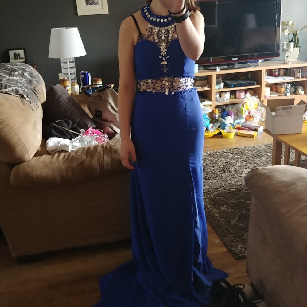 Gorgeous Royal Blue Beaded Prom Dress/Gown